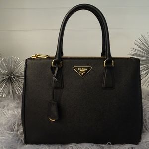 Prada Galleria Medium Saffiano Leather Bag - Black